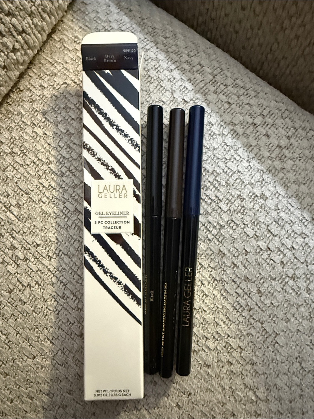 Laura Geller 3-Piece Gel Eyeliner Set - Black, Dark Brown, Navy Blue